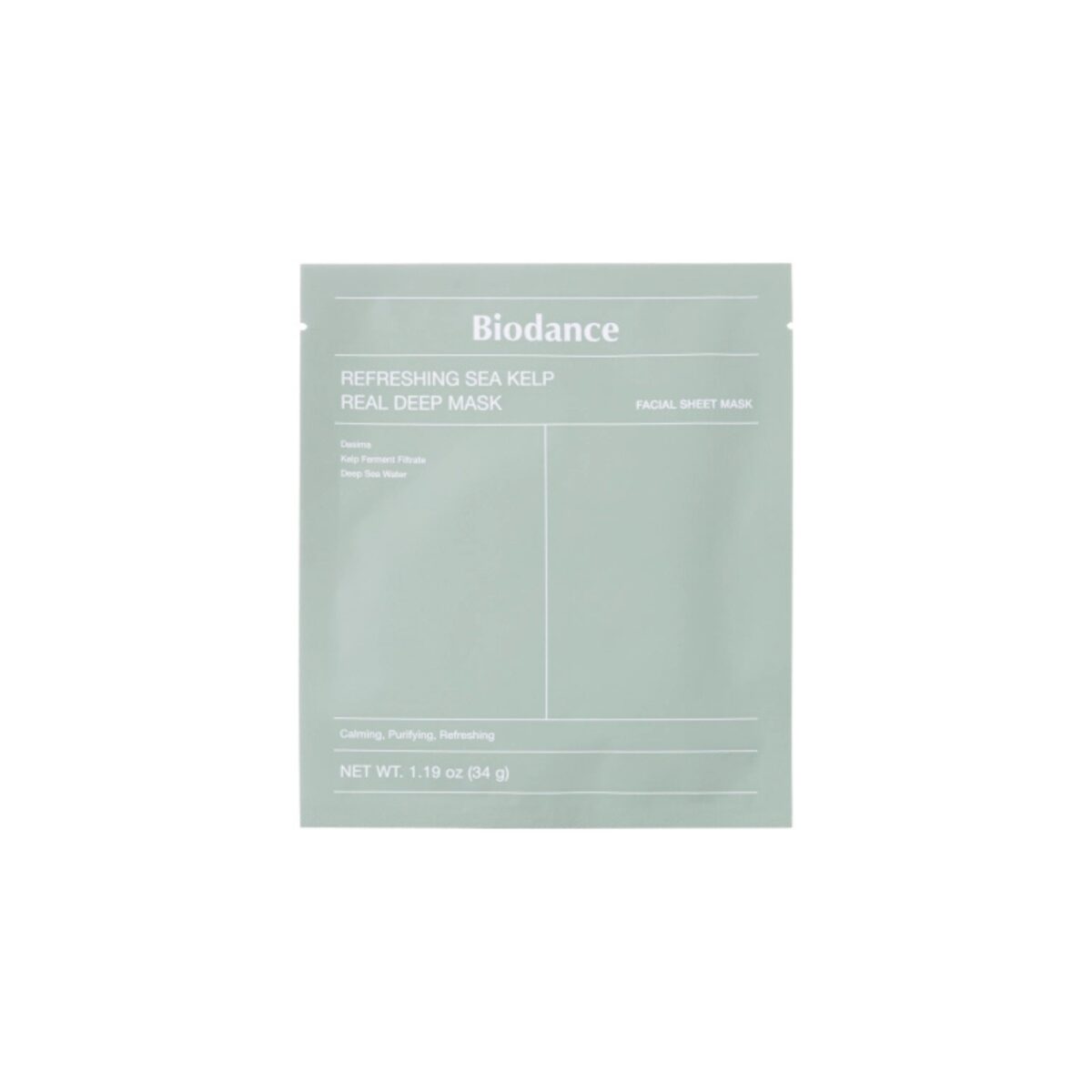 Biodance Refreshing Sea Kelp Real Deep Soothing and Moisturizing Face Mask -1pc/34g - Image 1